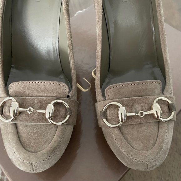 Gucci Dark Green Suede platforms size 37,5 - Picture 6 of 9